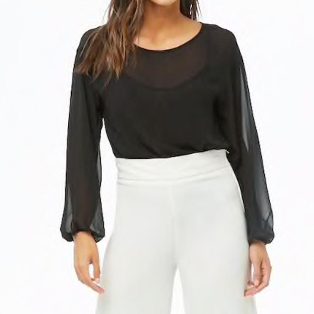 Forever 21 Long Sleeve Lace Sheer Bodysuit 🖤